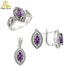 Gümüş zirkon taşlı set